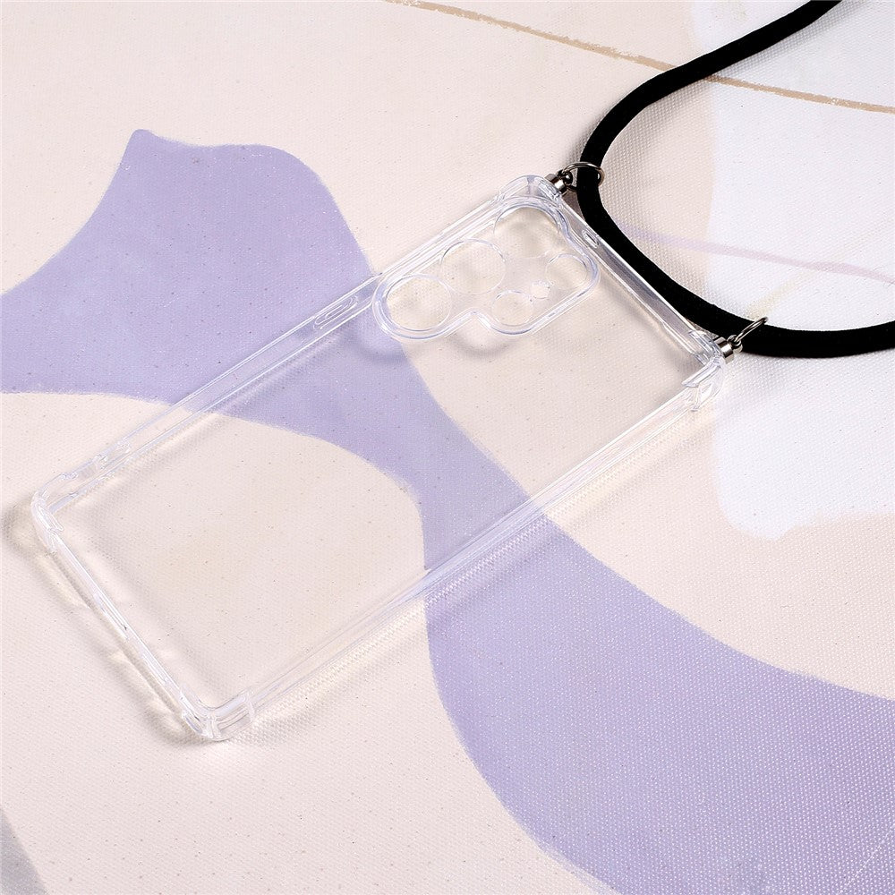 For Samsung Galaxy S25 Ultra Case Reinforced Corner TPU Clear Phone Cover with Lanyard