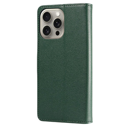 For iPhone 14 Pro Leather Case Litchi Texture RFID Blocking Wallet Stand Phone Cover