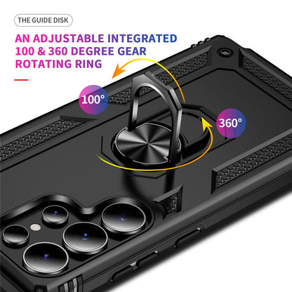 For Samsung Galaxy S25 Ultra Case PC+TPU Phone Cover with Rotary Ring Kickstand