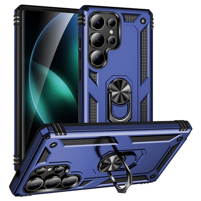 For Samsung Galaxy S25 Ultra Case PC+TPU Phone Cover with Rotary Ring Kickstand