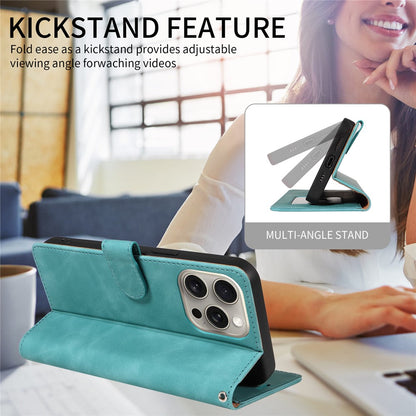 For iPhone 14 Pro Case RFID Blocking Wallet Stand Leather Flip Phone Cover with Slim Strap