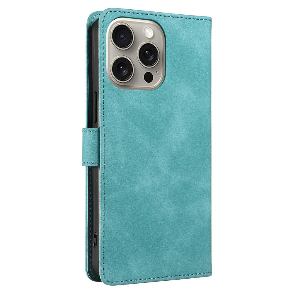 For iPhone 14 Pro Case RFID Blocking Wallet Stand Leather Flip Phone Cover with Slim Strap
