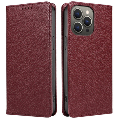 For iPhone 14 Pro Case RFID Blocking Strong Magnetic Leather Wallet Phone Cover