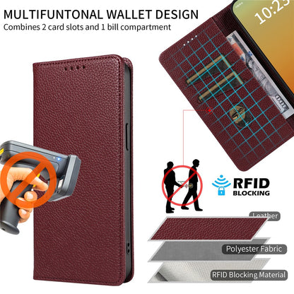 For iPhone 14 Pro Case RFID Blocking Strong Magnetic Leather Wallet Phone Cover