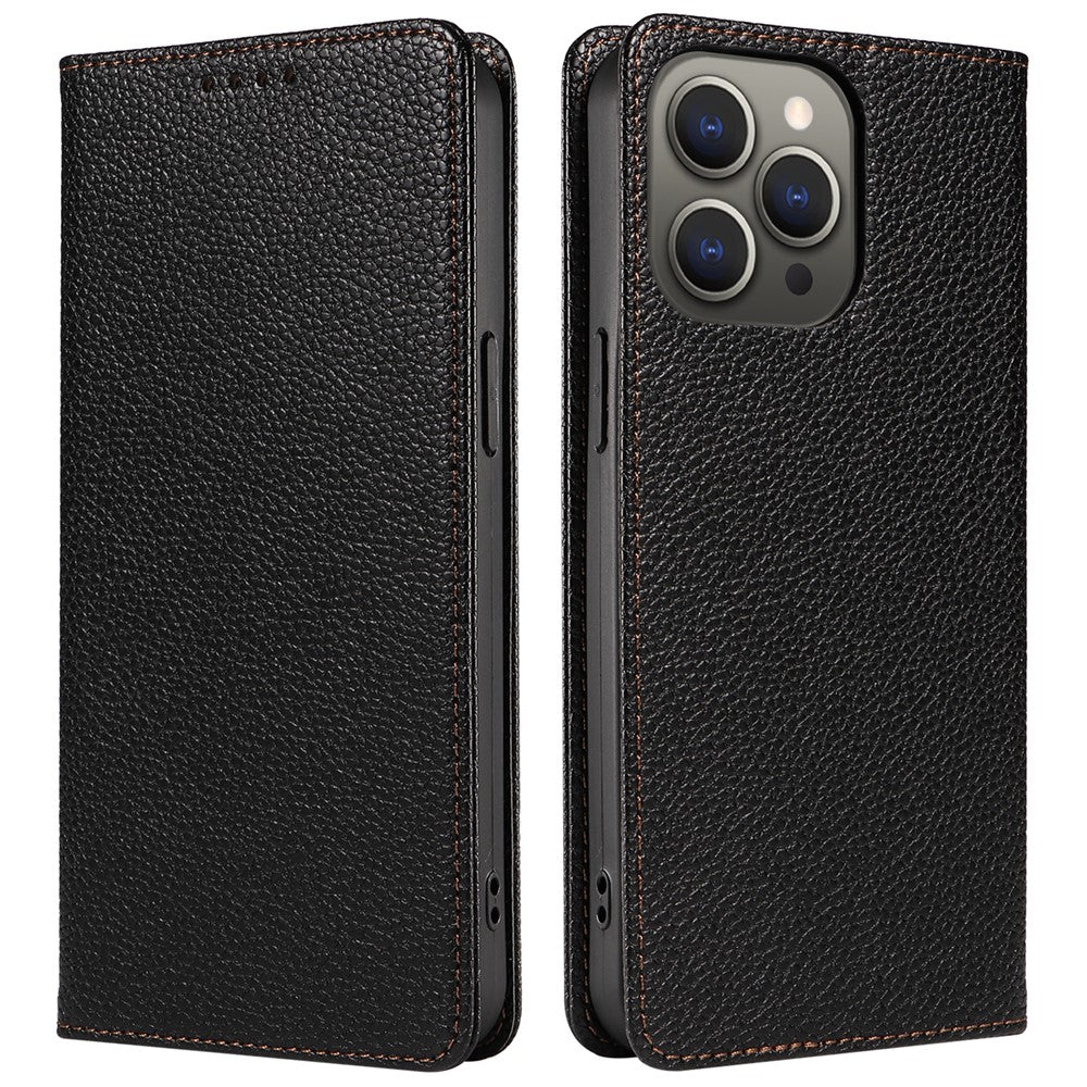 For iPhone 14 Pro Case RFID Blocking Strong Magnetic Leather Wallet Phone Cover
