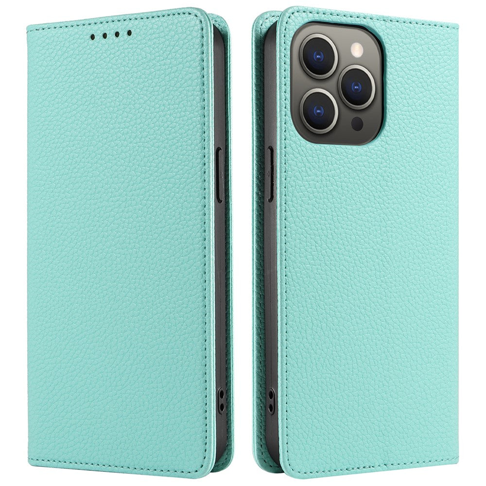 For iPhone 14 Pro Case RFID Blocking Strong Magnetic Leather Wallet Phone Cover