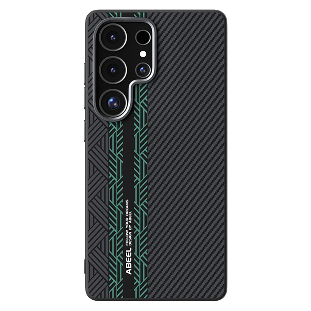 ABEEL For Samsung Galaxy S25 Ultra Magnetic Case PC + TPU + Aluminum Alloy + PU Leather Slim Phone Back Cover