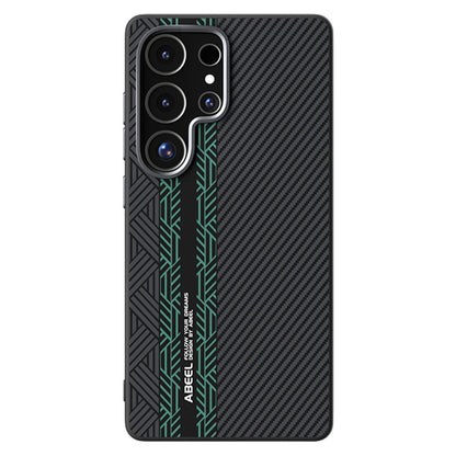 ABEEL For Samsung Galaxy S25 Ultra Magnetic Case PC + TPU + Aluminum Alloy + PU Leather Slim Phone Back Cover