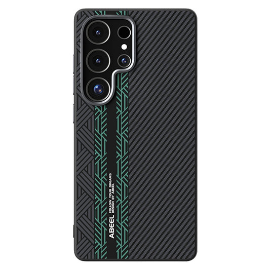 ABEEL For Samsung Galaxy S25 Ultra Magnetic Case PC + TPU + Aluminum Alloy + PU Leather Slim Phone Back Cover