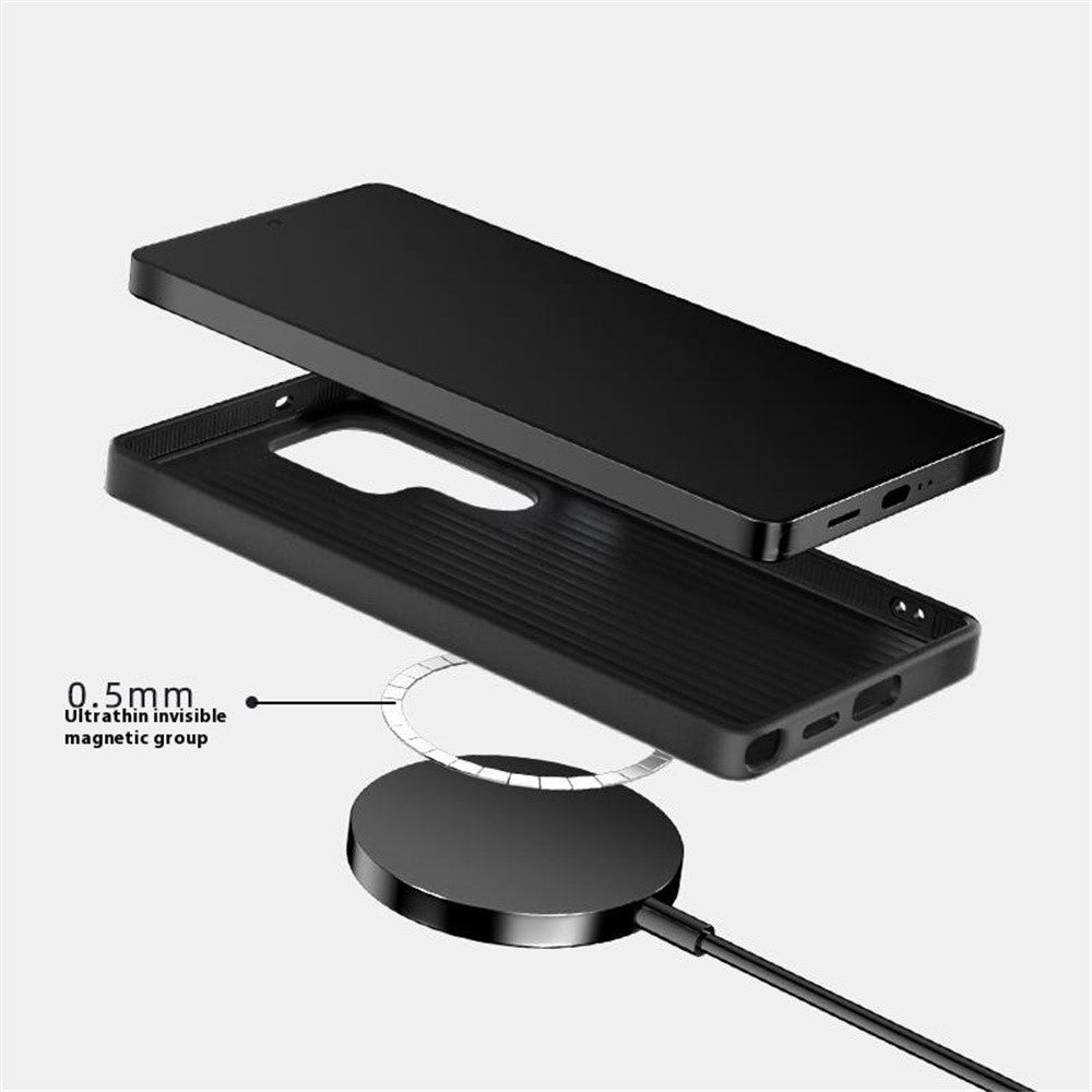 ABEEL For Samsung Galaxy S25 Ultra Magnetic Case PC + TPU + Aluminum Alloy + PU Leather Slim Phone Back Cover