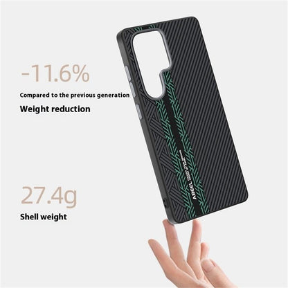 ABEEL For Samsung Galaxy S25 Ultra Magnetic Case PC + TPU + Aluminum Alloy + PU Leather Slim Phone Back Cover