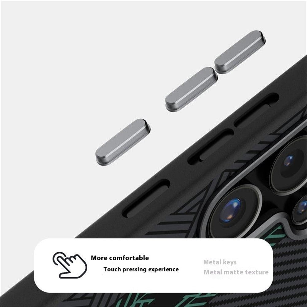 ABEEL For Samsung Galaxy S25 Ultra Magnetic Case PC + TPU + Aluminum Alloy + PU Leather Slim Phone Back Cover