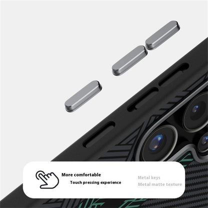ABEEL For Samsung Galaxy S25 Ultra Magnetic Case PC + TPU + Aluminum Alloy + PU Leather Slim Phone Back Cover