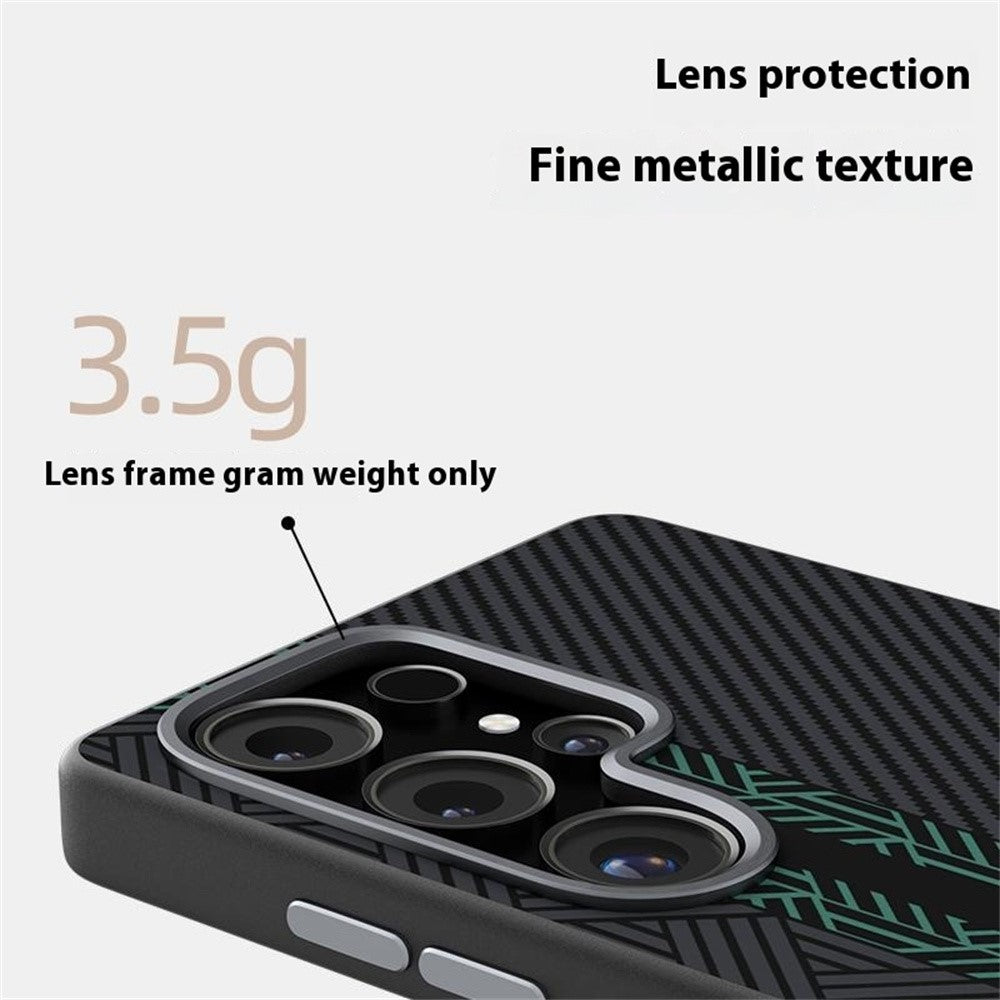 ABEEL For Samsung Galaxy S25 Ultra Magnetic Case PC + TPU + Aluminum Alloy + PU Leather Slim Phone Back Cover