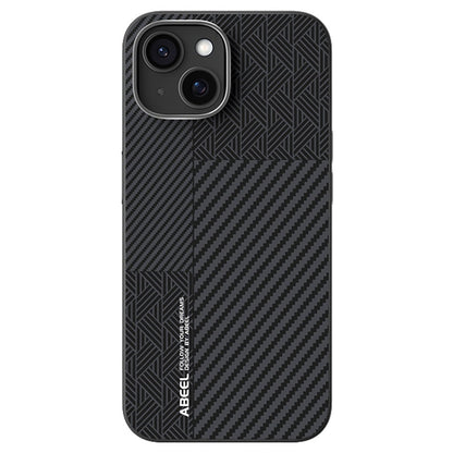 ABEEL For iPhone 15 Case PC + TPU + Aluminum Alloy + PU Leather Slim Phone Back Cover Compatible with MagSafe