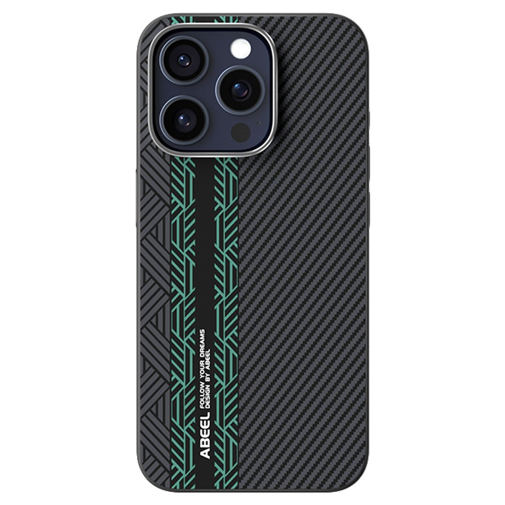 ABEEL For iPhone 14 Pro Case PC + TPU + Aluminum Alloy + PU Leather Slim Phone Back Cover Compatible with MagSafe