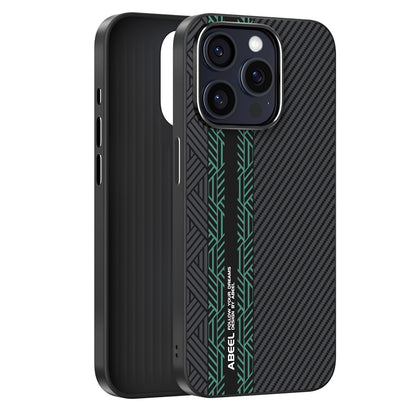 ABEEL For iPhone 14 Pro Case PC + TPU + Aluminum Alloy + PU Leather Slim Phone Back Cover Compatible with MagSafe