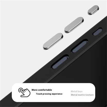 ABEEL For iPhone 14 Pro Case PC + TPU + Aluminum Alloy + PU Leather Slim Phone Back Cover Compatible with MagSafe