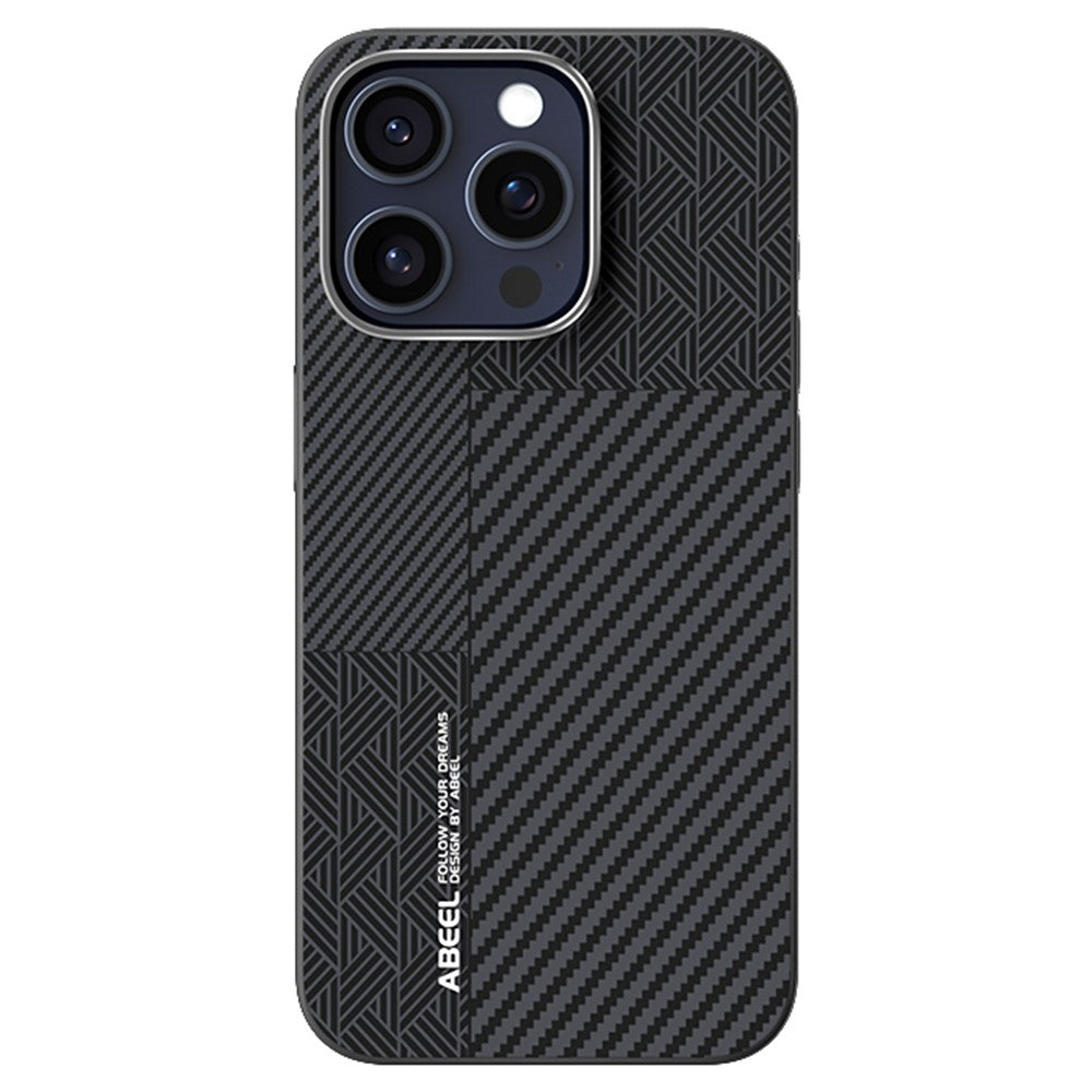 ABEEL For iPhone 14 Pro Case PC + TPU + Aluminum Alloy + PU Leather Slim Phone Back Cover Compatible with MagSafe