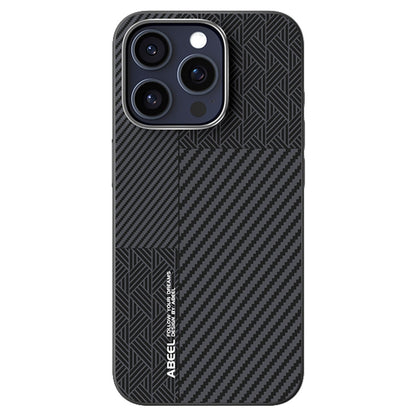 ABEEL For iPhone 14 Pro Case PC + TPU + Aluminum Alloy + PU Leather Slim Phone Back Cover Compatible with MagSafe