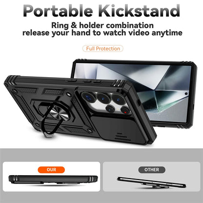 For Samsung Galaxy S25 Ultra Case PC + TPU Phone Cover Lens Ultimate Protection Kickstand