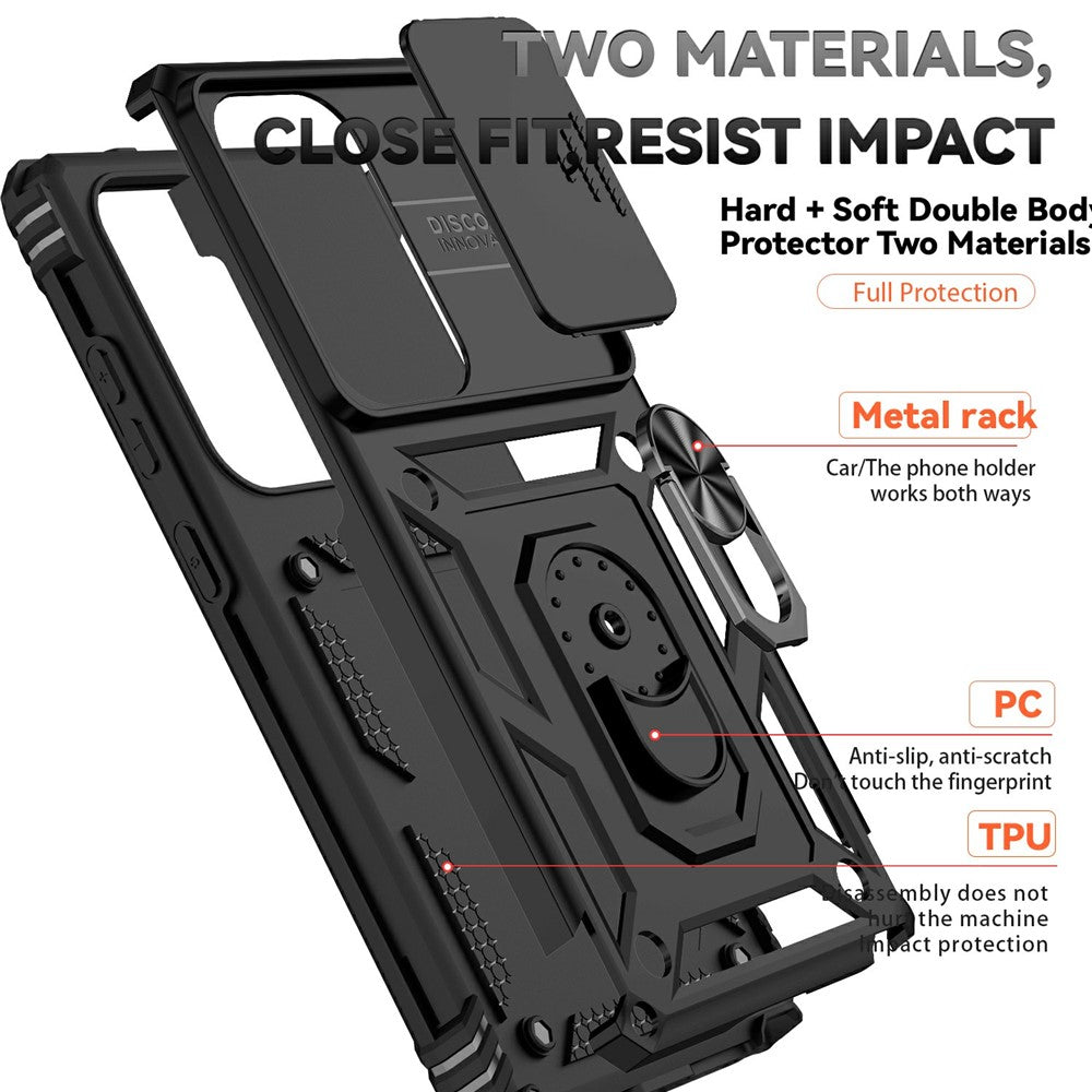 For Samsung Galaxy S25 Ultra Case PC + TPU Phone Cover Lens Ultimate Protection Kickstand