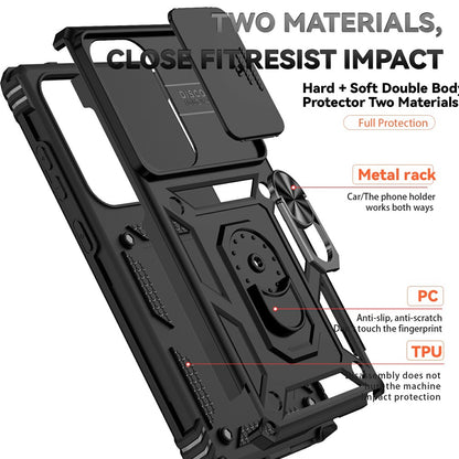 For Samsung Galaxy S25 Ultra Case PC + TPU Phone Cover Lens Ultimate Protection Kickstand