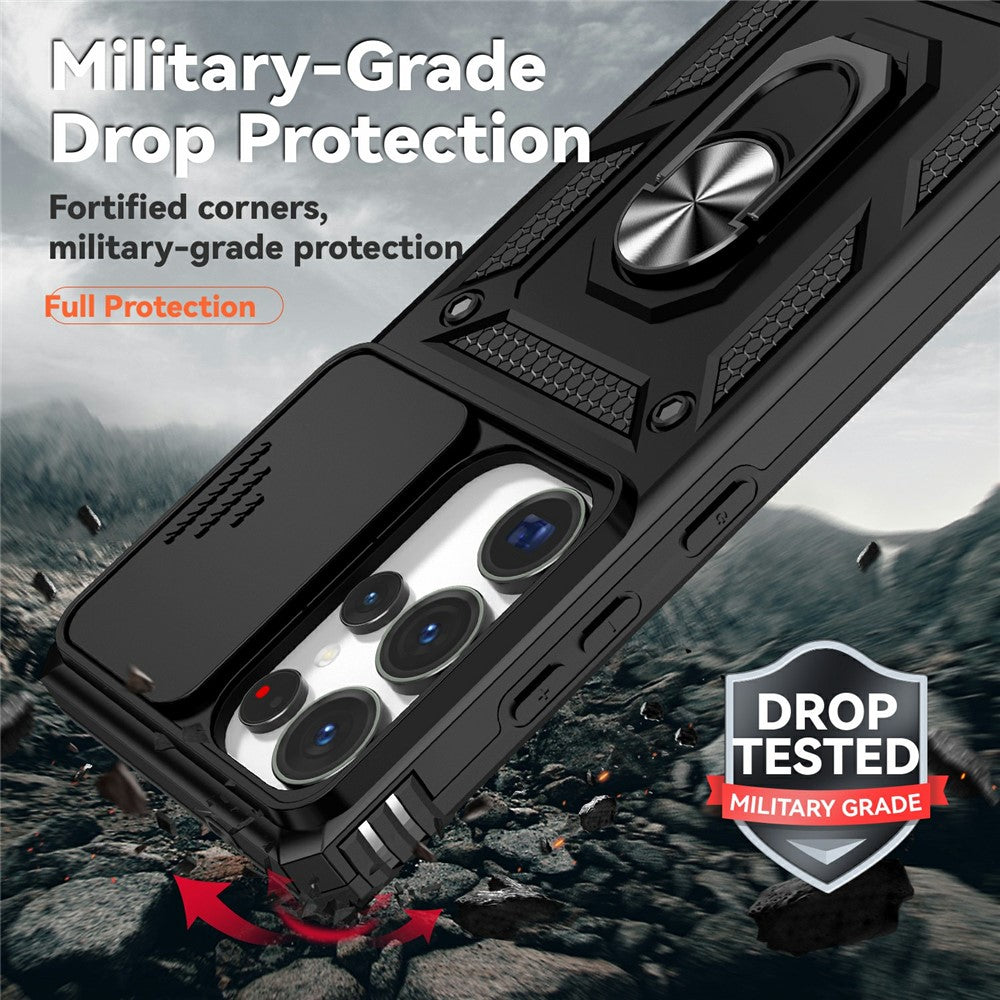 For Samsung Galaxy S25 Ultra Case PC + TPU Phone Cover Lens Ultimate Protection Kickstand