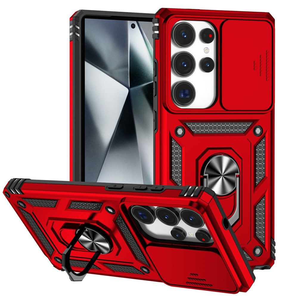 For Samsung Galaxy S25 Ultra Case PC + TPU Phone Cover Lens Ultimate Protection Kickstand