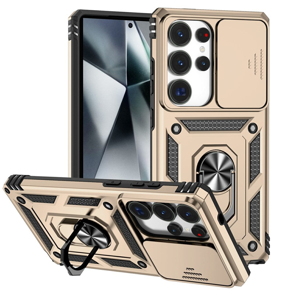 For Samsung Galaxy S25 Ultra Case PC + TPU Phone Cover Lens Ultimate Protection Kickstand