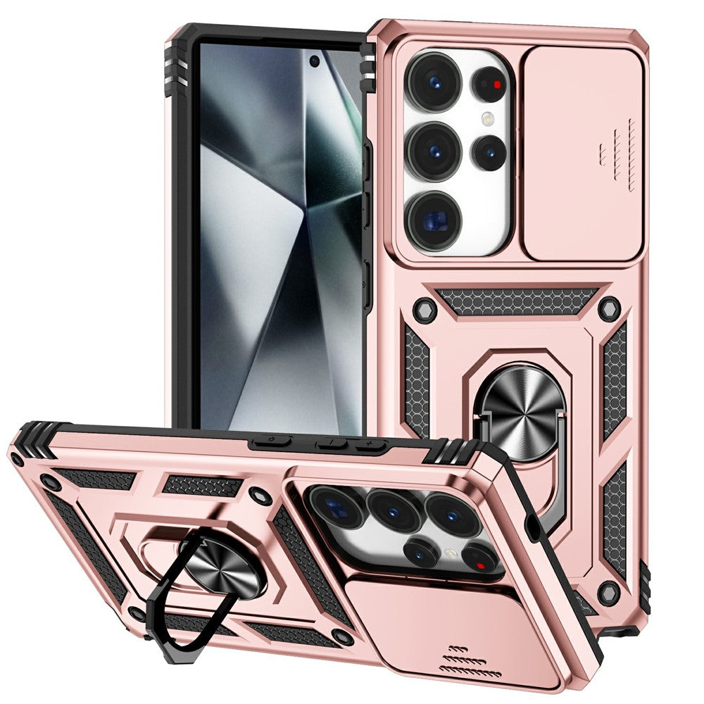 For Samsung Galaxy S25 Ultra Case PC + TPU Phone Cover Lens Ultimate Protection Kickstand