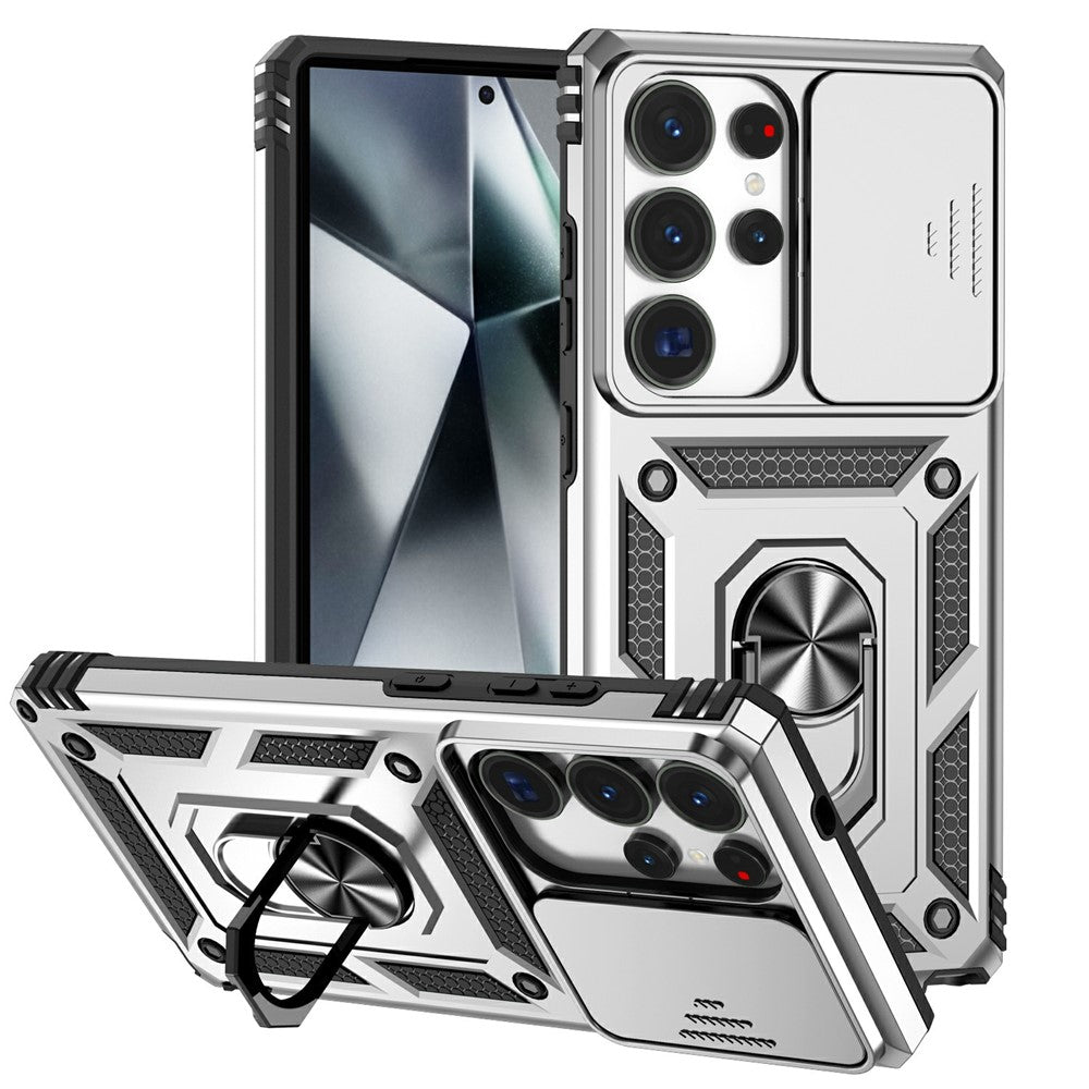 For Samsung Galaxy S25 Ultra Case PC + TPU Phone Cover Lens Ultimate Protection Kickstand