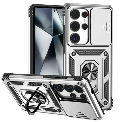 For Samsung Galaxy S25 Ultra Case PC + TPU Phone Cover Lens Ultimate Protection Kickstand