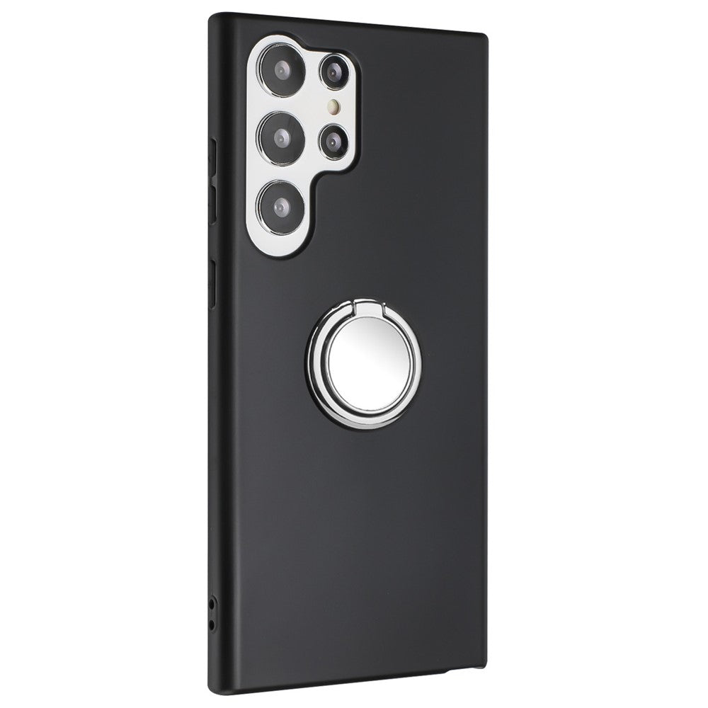 For Samsung Galaxy S25 Ultra Matte Case Ring Kickstand Soft TPU Phone Cover