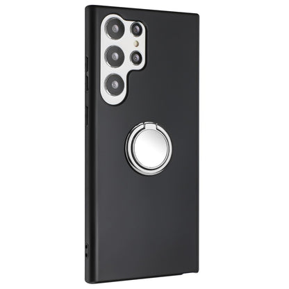 For Samsung Galaxy S25 Ultra Matte Case Ring Kickstand Soft TPU Phone Cover