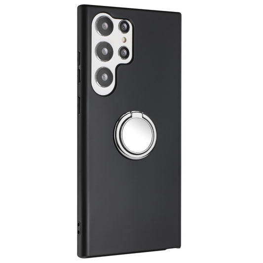 For Samsung Galaxy S25 Ultra Matte Case Ring Kickstand Soft TPU Phone Cover