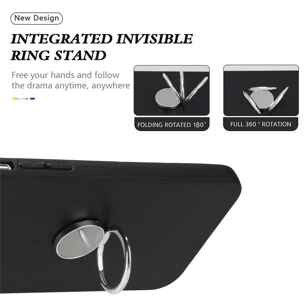 For Samsung Galaxy S25 Ultra Matte Case Ring Kickstand Soft TPU Phone Cover