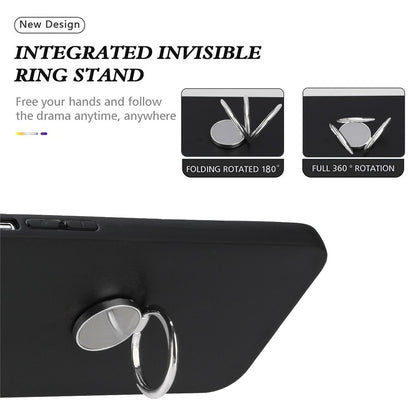 For Samsung Galaxy S25 Ultra Matte Case Ring Kickstand Soft TPU Phone Cover
