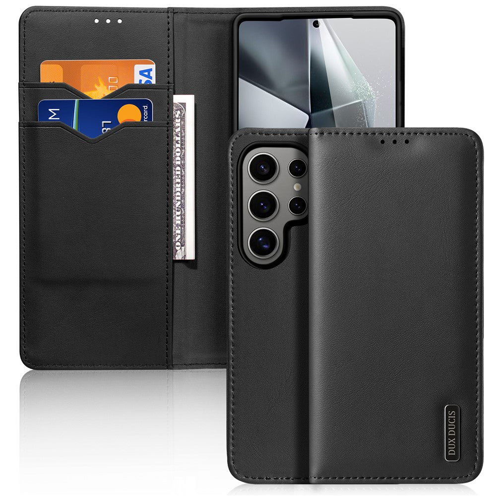 DUX DUCIS Hivo Series For Samsung Galaxy S25 Ultra  Hivo Series Split Leather RFID Blocking Wallet Stand Flip Phone Cover (Non-magnetic)