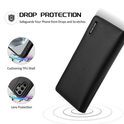 DUX DUCIS Hivo Series For Samsung Galaxy S25 Ultra  Hivo Series Split Leather RFID Blocking Wallet Stand Flip Phone Cover (Non-magnetic)