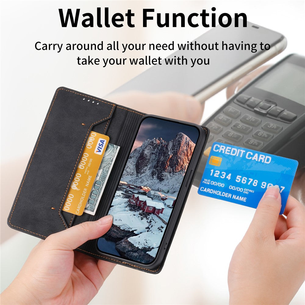 DF-05 For Samsung Galaxy S25 Ultra Wallet Case RFID Blocking PU Leather Phone Cover