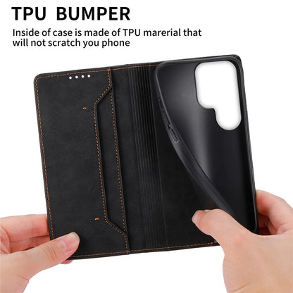 DF-05 For Samsung Galaxy S25 Ultra Wallet Case RFID Blocking PU Leather Phone Cover