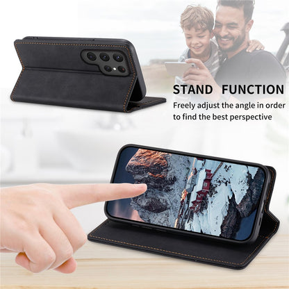 DF-05 For Samsung Galaxy S25 Ultra Wallet Case RFID Blocking PU Leather Phone Cover
