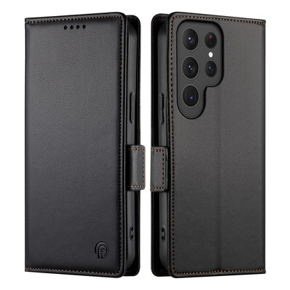 DF-010 For Samsung Galaxy S25 Ultra Stand Case PU Leather Wallet Phone Cover