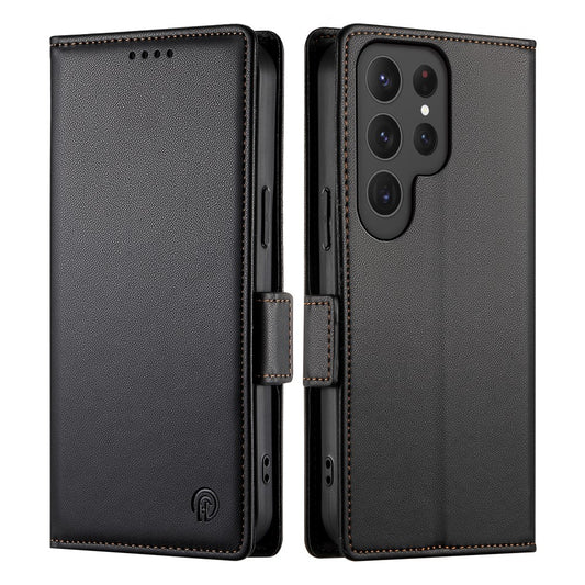 DF-010 For Samsung Galaxy S25 Ultra Stand Case PU Leather Wallet Phone Cover