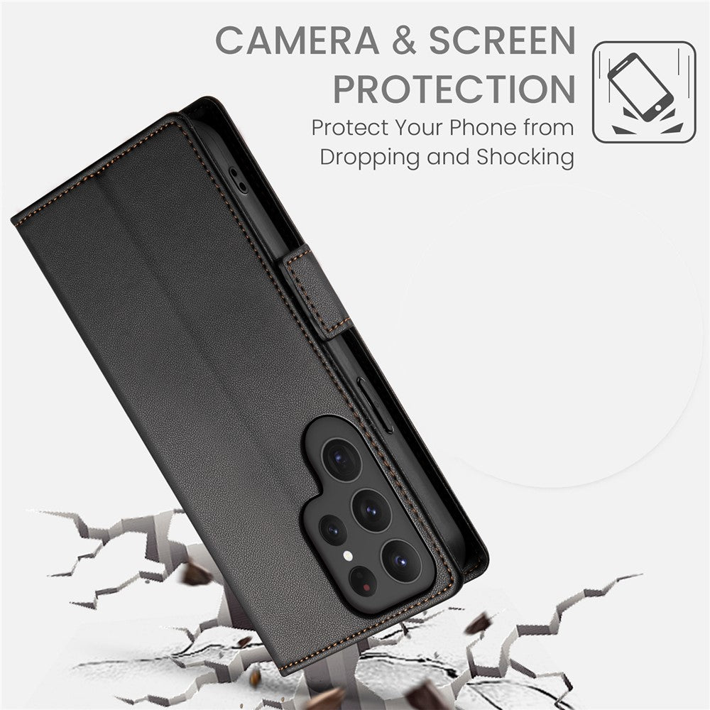 DF-010 For Samsung Galaxy S25 Ultra Stand Case PU Leather Wallet Phone Cover