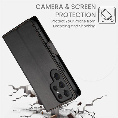 DF-010 For Samsung Galaxy S25 Ultra Stand Case PU Leather Wallet Phone Cover
