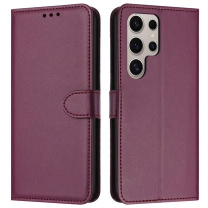 For Samsung Galaxy S25 Ultra Wallet Phone Case Leather Stand Cover with Strap