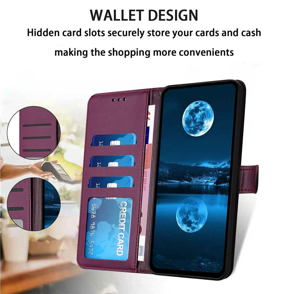 For Samsung Galaxy S25 Ultra Wallet Phone Case Leather Stand Cover with Strap