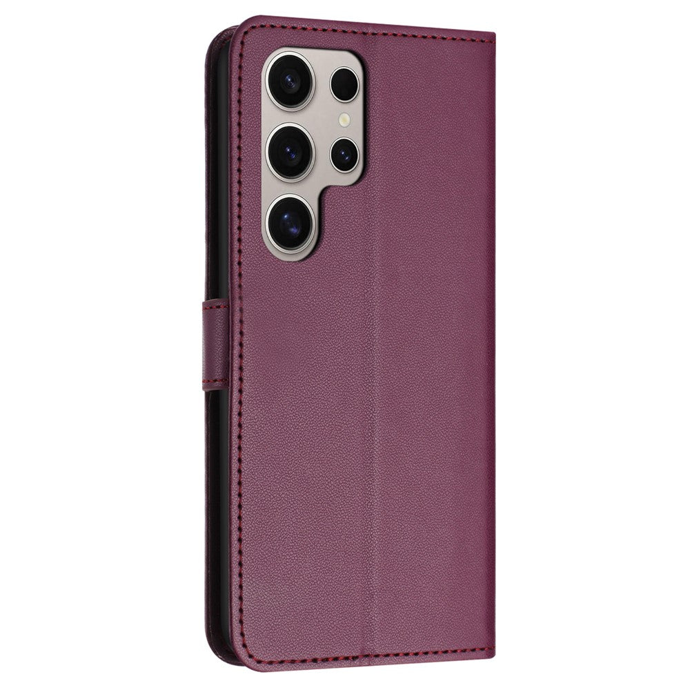 For Samsung Galaxy S25 Ultra Wallet Phone Case Leather Stand Cover with Strap